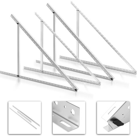 SWANEW Solarpanel Flachdach Halterung PV-Modul Aufständerung Balkonkraftwerk bis 104 cm Neigungswinkel verstellbar 0-90° (1/5)