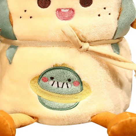 Couverture roulée en peluche motif toast de dessin animé, couverture pour sieste au bureau, couverture en flanelle, couverture individuelle pour climatiseur, couverture de rangement, dinosaure, 90 x 1 (1/5)