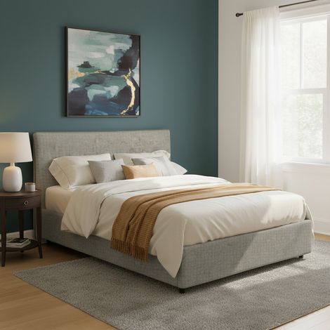 Cama Matrimonial Tipton, Desenfundable, Hecho en Italia, Gris (1/5)