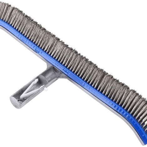 Brosse de piscine en acier inoxydable, adaptée aux parois, au fond, aux marches et aux carreaux, avec des poils adaptés aux saletés courantes.-AquaForge (1/5)
