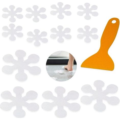 - Paquete de 20 pegatinas transparentes antideslizantes con diseño floral (1/5)