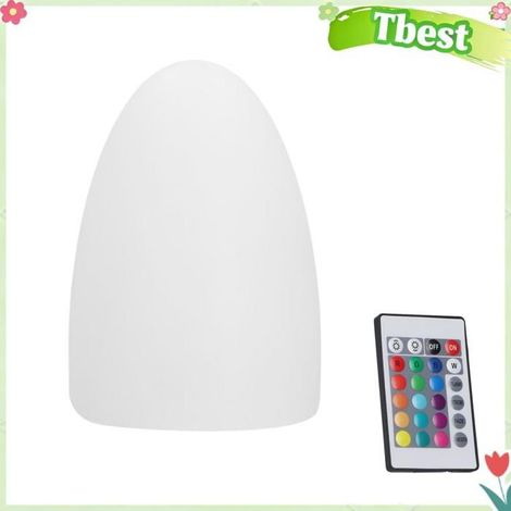 Tbest Veilleuse LED LED Night Light Oeuf en Forme de Télécommande RGBW 16 Lampe de Table de Couleur avec une linge decorative (1/5)