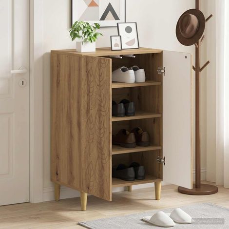 Cabinet à chaussures DELFT 59,5 x 39,5 x 90 cm Chêne artisanal (1/5)