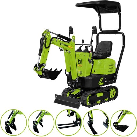 Zipper ZI-MBG600S7 Minibagger 600kg 6,8kW Benzin 7-tlg. Zubehör (1/5)