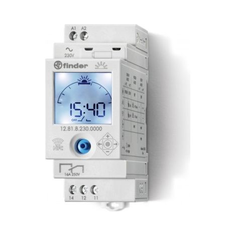 Finder 128182300000 Digital daily astronomical clock 1 inverter 16A 110 to 230V AC DC NFC 128182300000PAS