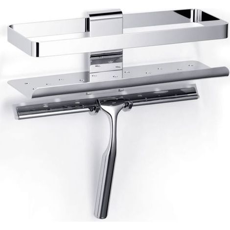 Giese Newport Duschkorb 30820-02 chrom, für Rasierer, mit Haken und Wischer (1/5)