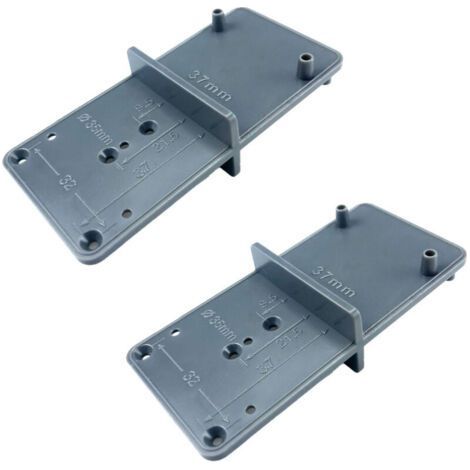 PA Bohrlehren für Scharniere, Topflöcher 35 mm und 26 mm, Montageplatte 32 Lochreihen, Exzenterbeschläge, Löcher mit 25 mm und 20 mm Durchmesser, 2 Stück (1/4)