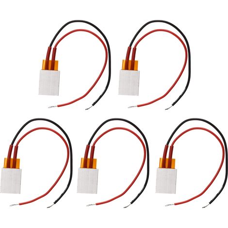 Plaque chauffante PTC en alliage d'aluminium, élément thermostatique en céramique 200 ℃, câble rouge noir 12V, 5 pièces