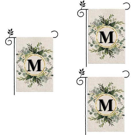 M Leinen-Gartenflagge, doppellagig, doppelseitige Buchstaben