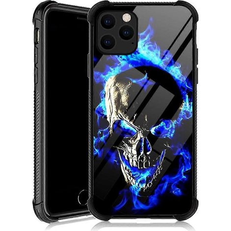 Coque compatible avec iPhone 11 Pro Max, motif têtes de mort, protection antichoc aux 4 coins, contour en silicone TPU souple et coque arrière rigide en polycarbonate pour iPhone (1/4)