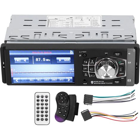 Autoradio MP5 Bluetooth 4.1, écran HD 4 pouces, radio FM, lecteur MP3/MP4, port carte, chargeur USB et affichage caméra de recul (1/5)