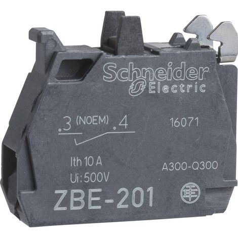 bloc contact - simple - 1nf - 3a - a vis - ambiance poussière - schneider zbe1016p (1/5)