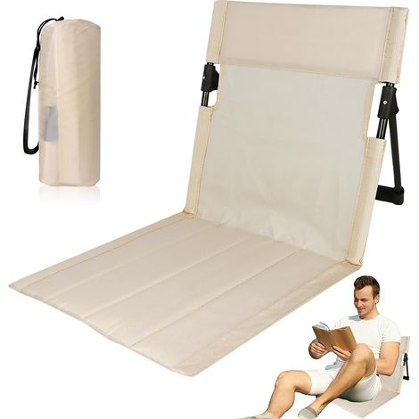 Chaise de Plage Tapis de Plage avec Dossier Chaise Portable Dossier Plages Siège Camping Pliable Coussin de Chaises Pliant pour Camping pour la Randonnée Les Vacances la Plages (1/5)