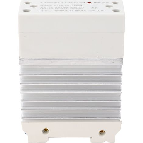Relais à semi-conducteurs DC à AC, entrée 120A 3-32VDC, sortie 24-480VAC, module SSR monophasé avec dissipateur thermique (1/5)