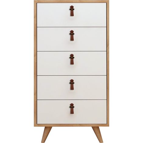 Holzkommode "Frenzu" - 50 x 40 x 103 cm - Weiß