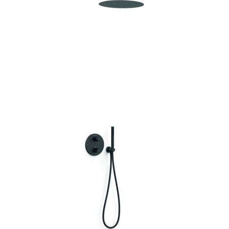 Kit robinet thermostatique encastré 2 voies pour douche Therm-box Noir mat - TRES 28135005NM