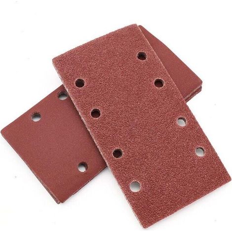 40 Stück Schleifpapier, 93 x 185 mm Schleifblätter für 8-Loch-Exzenterschleifer, verschiedene Körnungen P40, P60, P80, P100 - Crezuo
