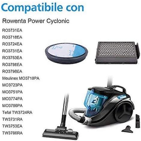 Lot de 4 filtres HEPA pour purificateurs d'air Rowenta Cyclonic Power Series RO3753EA, RO3731EA, RO3786EA / pour Moulinex / Édition TE 0705 (1/4)