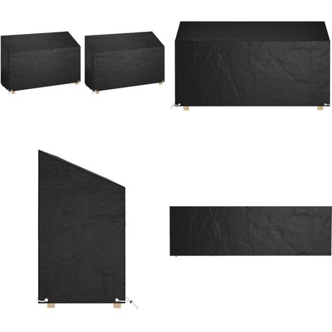 Fundas bancos jardín 2 uds 8 ojales polietileno 190x70x70/88 cm - Fundas para muebles de exterior - Fundas de polietileno
