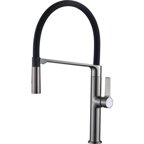 Kitchen tap for cross-border trade, universal swivel telescopic sink/basin, high-pressure pull-out tap for hot and cold water - universal magnetic model, anthracite grey