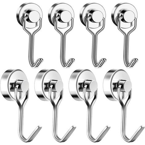 Extra starke Magnethaken,8 Stück,multifunktionale Haken für Schlüssel,Handtücher und Küchenutensilien,ideal für die Küche (1/5)