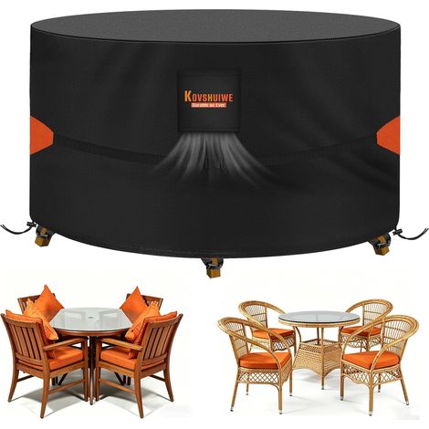 135x80cm Housse de Protection Table Ronde de Jardin, Tissu Oxford 520D (1/5)