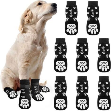 8 Pieces Dog Socks, Dog Paw Protection, Soft Pet Protection, Improved Dog Grip (L) (1/5)