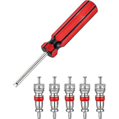 Herramienta para válvulas de neumáticos，extractor de núcleos de válvulas，extractor de válvulas，apto para válvulas AV/Schrader，11 cm de largo (1/5)
