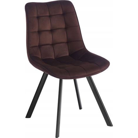 Silla Riviera 28 de terciopelo marrón J265 (1/5)