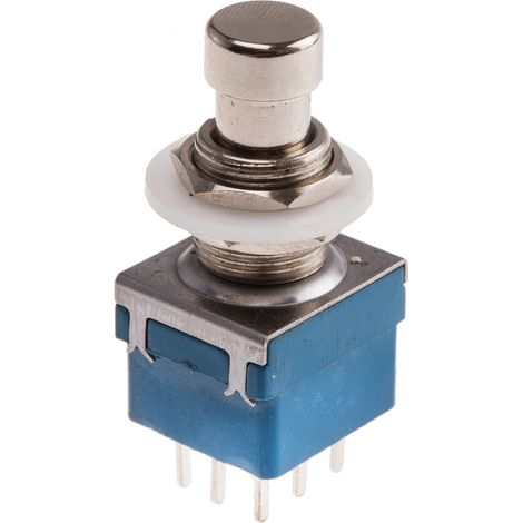 Bouton-poussoir, Verrouillable, 3P CO, 2 A, 4 A,  Montage sur Circuit imprimé ( Prix pour 1 ) (1/2)