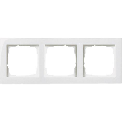 Cadre de finition 3 postes E2 System 55 blanc pur brillant