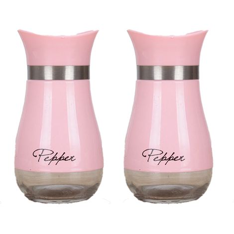 Moulin à Sel et Poivre - Base en Verre Transparent - Couvercle en Acier Inoxydable - Pour Cuisine et Table - Lot de 2 (1/5)