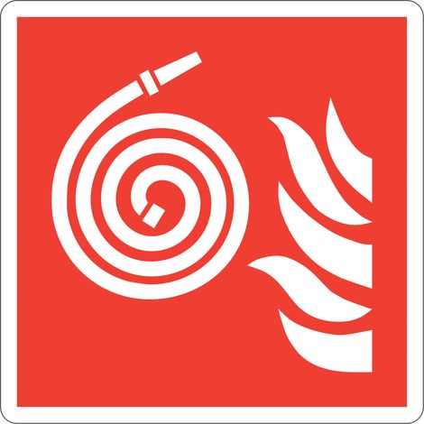 Panneau robinet d’incendie armé RIA ISO 7010 F002 - Taille: 250x250mm - Materiel: Aluminum