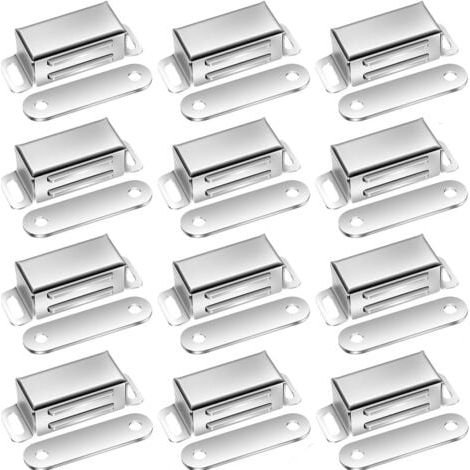 12 Pcs Aimants de Porte Pour Armoire Fermeture Magnétique Extra Forte, Aimants pour Porte, Aimants pour Armoire Acier Inoxydable, Aimants pour Meuble, Loqueteau Magnétique (1/5)