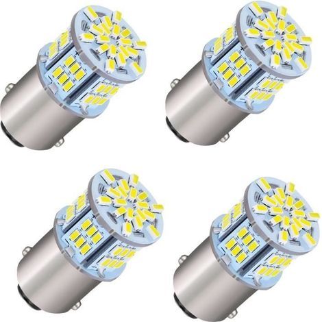 Lampadine LED per auto, 4 pezzi 1157 bianche 6500-7000K LED 12V P21W, lampadine LED per indicatori di direzione e luci dei freni dell'auto (1/4)