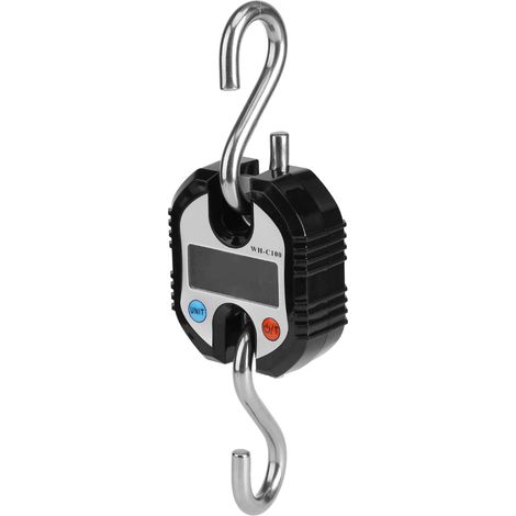 Elektronische Hebewaage von WeiHeng, 50 kg LCD-Digitalanzeige, tragbare Hängewaage, robuste Schlaufe, schwarz, für Industrie und Haushalt. (1/5)