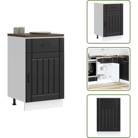 Armadio in truciolato - vidaXL Base da Cucina Lucca Nero in Legno Multistrato - Armadio con porte