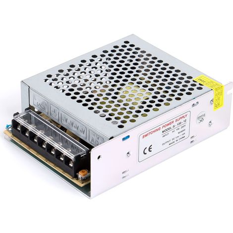 12V 10A 120W DC switching power supply AC 100V/240V to DC-12V power adapter, transformer constant voltage, suitable for LED strips, cameras, surveillance systems, lighting projects, etc. (1/5)