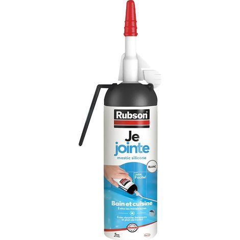 Je Jointe Mastic Blanc 100 ml, mastic étanche anti-moisissure en aérosol prêt à l'emploi, mastic silicone durable pour joints sanitaires spécial Bain et Cuisine (1/5)