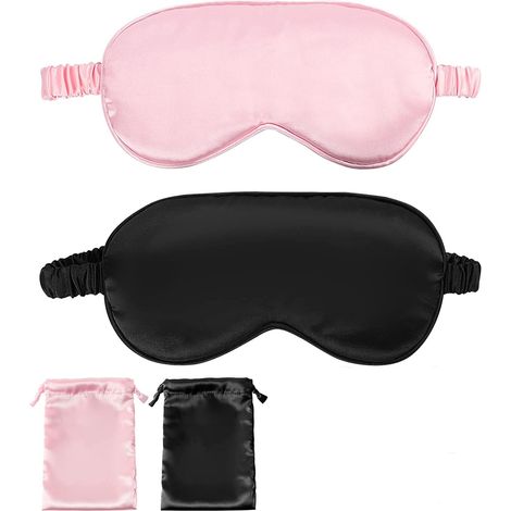 Pcs Masque de Nuit, Masques de Sommeil Ultra-douce avec Sac de Rangement, Cache Yeux Anti-lumière Masque de Voyage de Sangle (1/5)