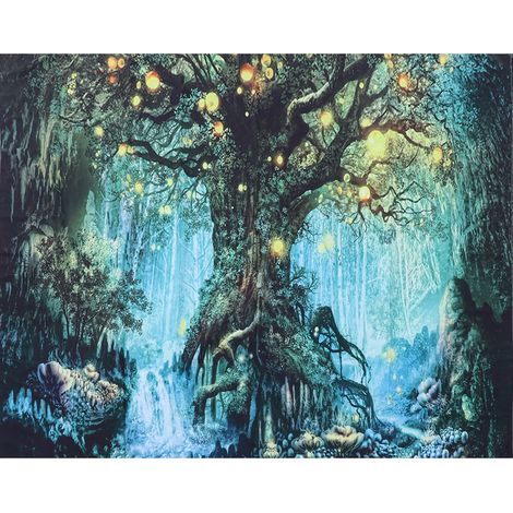 Tenture Murale à Motif Forêt Arbres - Couverture de Plage Décorative 200x150cm