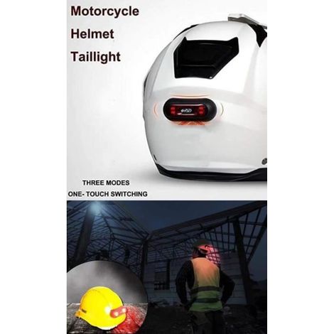 Feu Arrière LED Rechargeable USB - Pour Casque Moto Scooter Vélo VTT Trottinette - Étanche IP67 - 3 Modes - Noir ×1 (1/4)