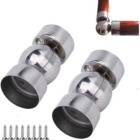 Lot de 2 Raccords à Cardan de Main Courante en Acier Inoxydable de 50mm, Connecteurs de Tuyau de Main Courante, Coude Articulé pour Balustrade, Garde Corps, Rambarde (1/5)