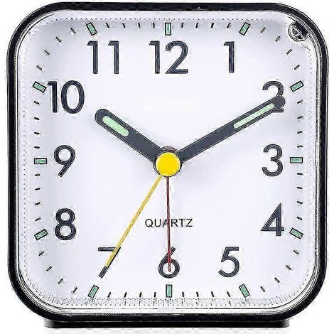 Réveil analogique silencieux, sans tic-tac, réveil en douceur, bourdonnement, volume augmentant progressivement, alimenté par piles, avec fonctions snooze et lumière, facile à régler. (1/5)