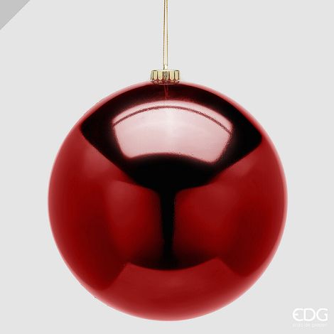 EDG Enzo De Gasperi Pallina di Natale Lucida Burgundy Ø20 cm – Addobbo Natalizio (1/2)