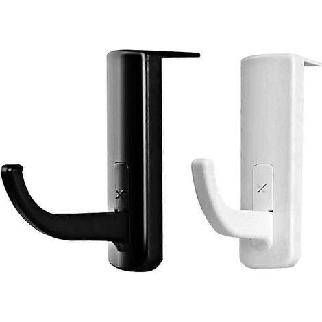 Set mit 2 Kopfhörerhaken, selbstklebende Halterung für Internetcafés und Zuhause (schwarz und weiß) – 2 Stück (1/2)