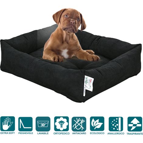 EVERGREENWEB - Letto per Cani 65x85 cm taglia Media, Imbottitura in Schiuma Waterfoam Morbido Lavabile in Lavatrice, Cuccia da Interno con Cuscino Sfoderabile, Materasso per tutti Animali Domestici (1/5)