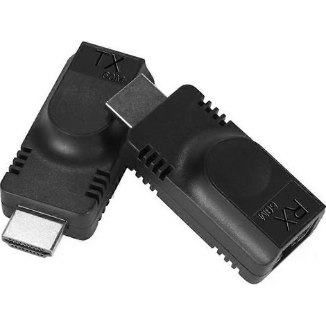 Rallonge de câble réseau unique compatible HDMI de 60 mètres, émetteur de câble réseau HDMI vers RJ45, convient aux PC, PS4, PS5 et HDTV. (1/5)
