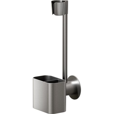 Soporte de pared para secador de pelo manos libres, ajustable y adhesivo, sin necesidad de taladrar, organizador autoadhesivo para baño. (1/5)