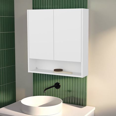 Gaviota pensile bagno da parete con due ante e ripiani
